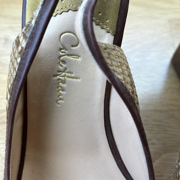 Women’s Cole Haan Slingback Wedge Heel Peeptoe Snakeskin. Size 8.5. - Picture 2 of 7